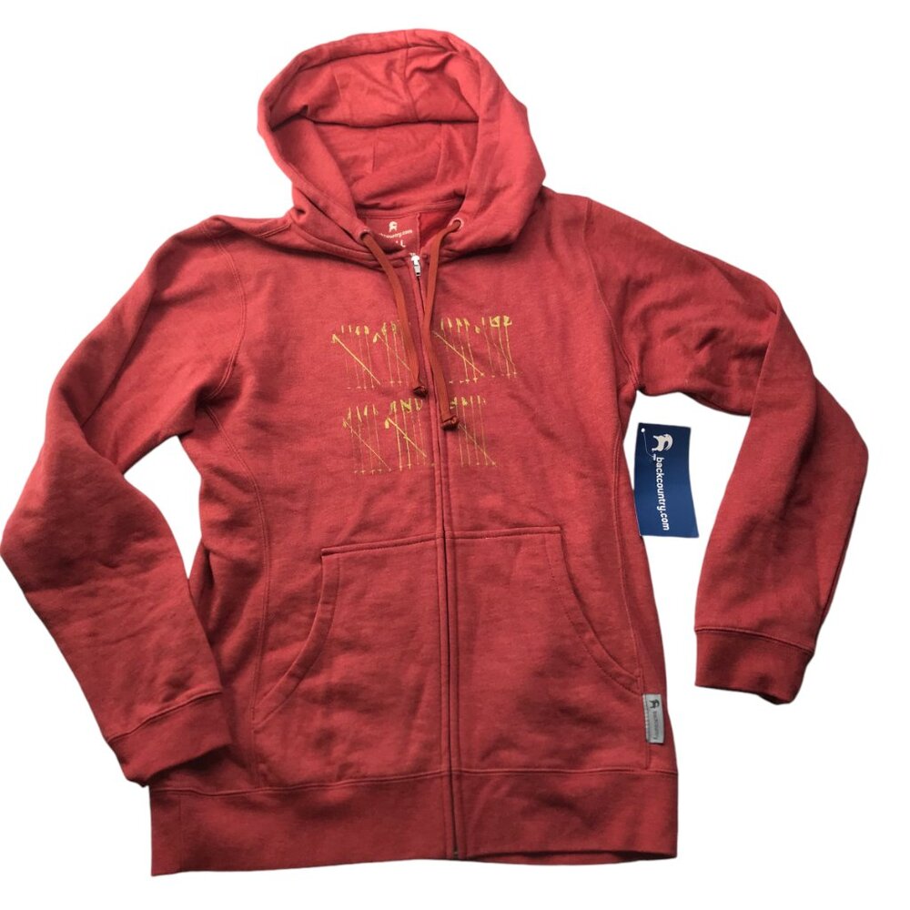 NEW NWT Backcountry Red Zip Hoodie Jacket Cozy Fleece Women's Small Ski Tally